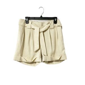 🟢Cache Solid Vanilla Cream Metallic Gold Shorts Size 6